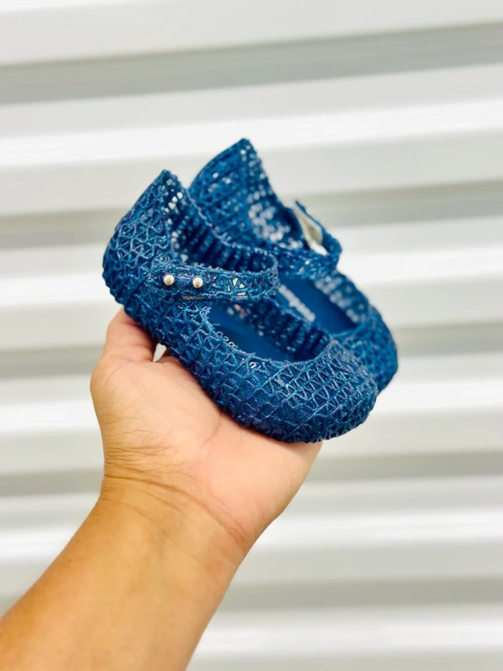 Mini Melissa Campana Kids Glittery blue Dress Shoes